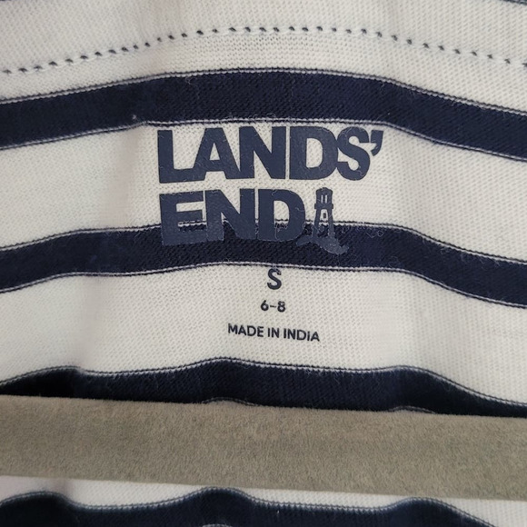 Lands End Cotton Jersey Sleeveless Swim Cover-Up Striped Dress Small - Picture 3 of 6